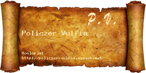 Policzer Vulfia névjegykártya